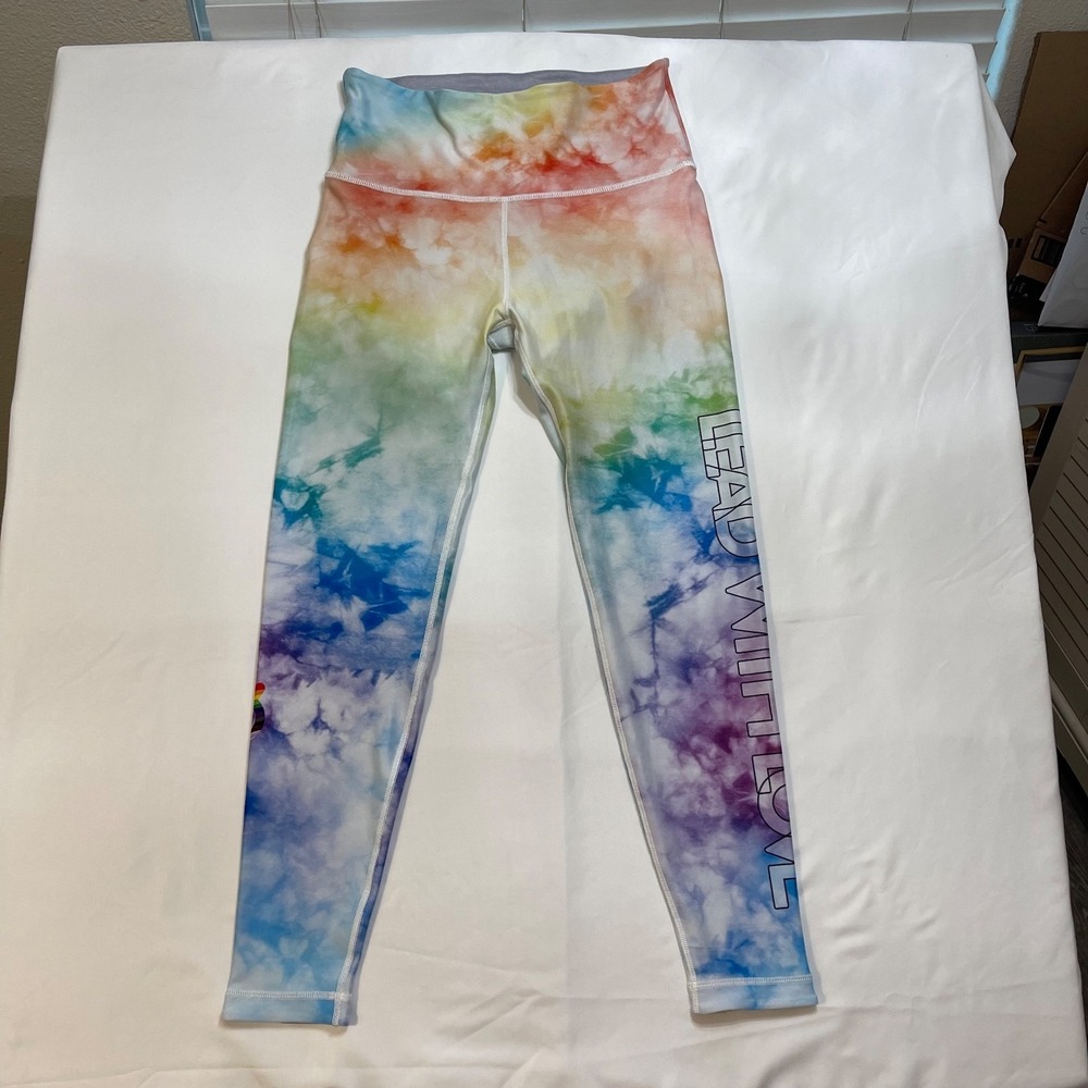 Peloton x WITH Lead With Love Pride Rainbow Reversible Leggings Women M/L